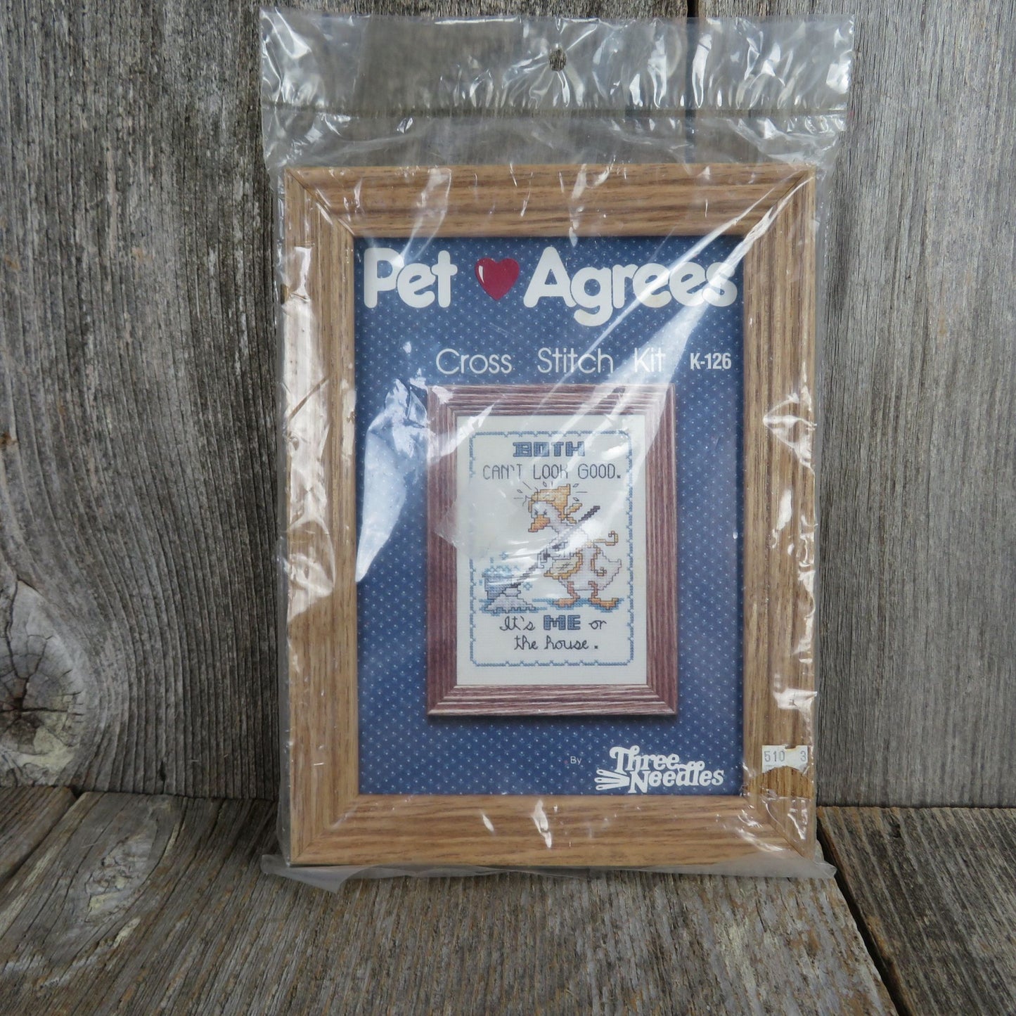 Funny Quote Counted Cross Stitch Kit Both Can't Look Good It's Me or the House Framed Kit Three Needles Pet Agrees
