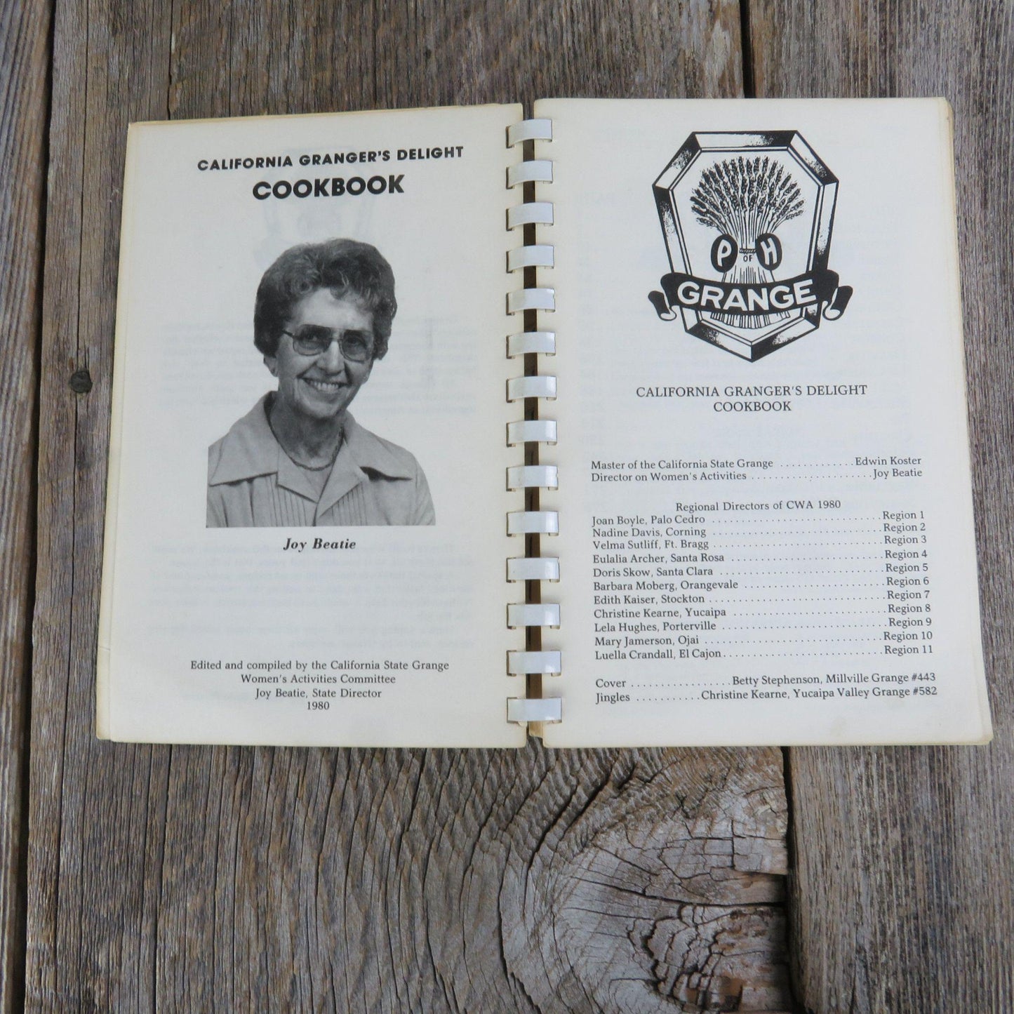 Vintage Cookbook California Granger's Delight State Grange 1980 Women's Activities Spiral Bound Paperback