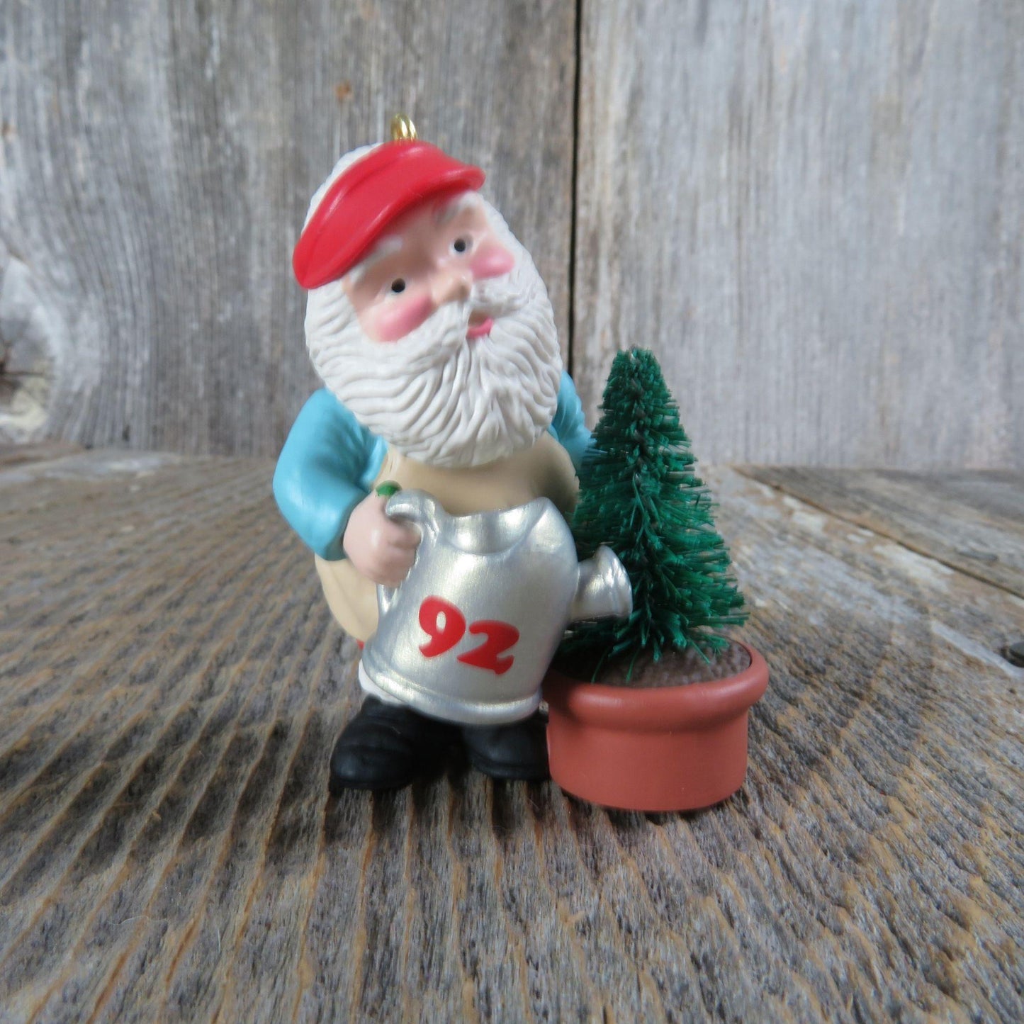 Vintage Green Thumb Santa Hallmark Gardener Gardening Ornament Christmas 1992