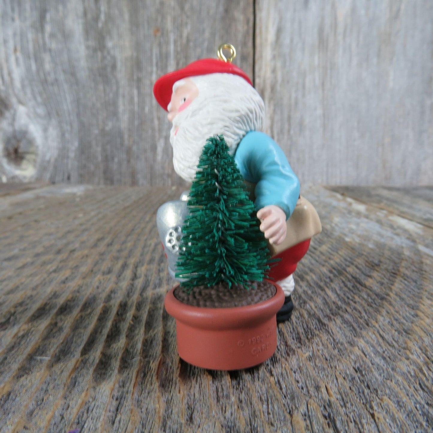 Vintage Green Thumb Santa Hallmark Gardener Gardening Ornament Christmas 1992