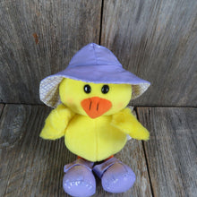 Load image into Gallery viewer, Vintage Chick Chicken Plush Purple Rain Hat Boots Stuffed Animal Easter Hallmark