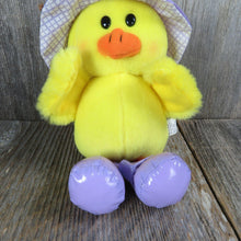 Load image into Gallery viewer, Vintage Chick Chicken Plush Purple Rain Hat Boots Stuffed Animal Easter Hallmark