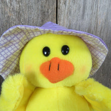 Load image into Gallery viewer, Vintage Chick Chicken Plush Purple Rain Hat Boots Stuffed Animal Easter Hallmark