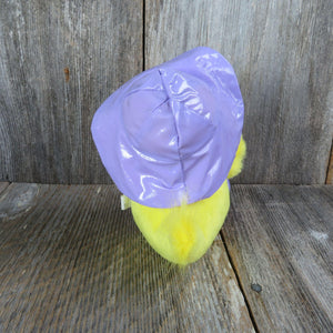Vintage Chick Chicken Plush Purple Rain Hat Boots Stuffed Animal Easter Hallmark