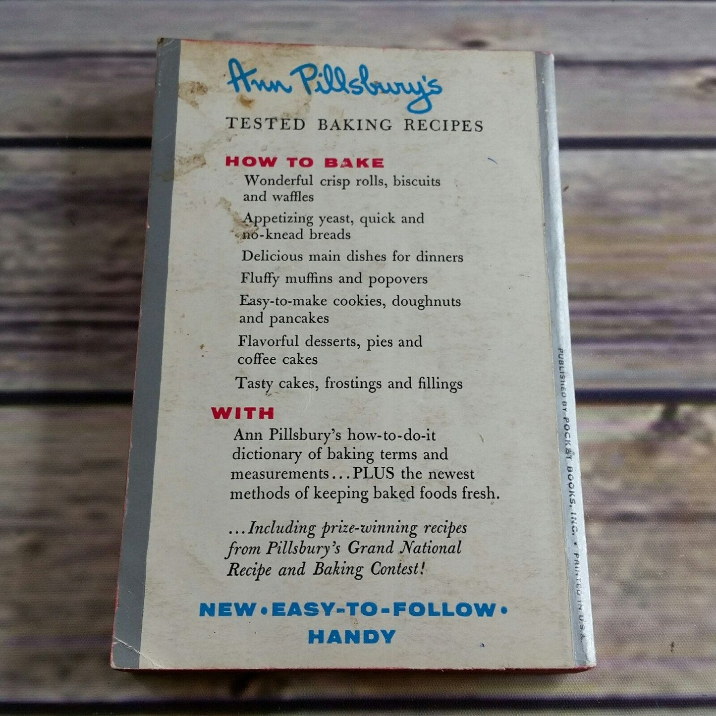 Vintage Cookbook Ann Pillsburys Baking Book Recipes 1961 Paperback Pocket Book First Printing