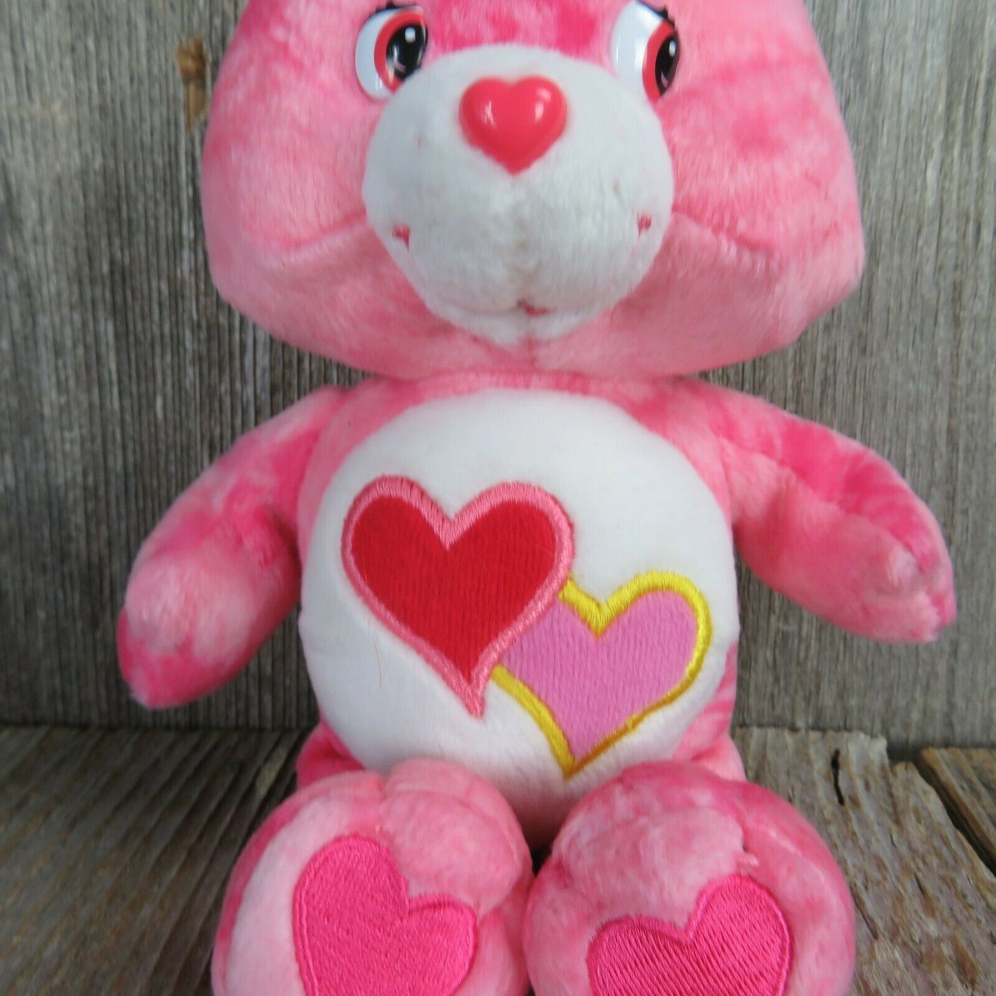 Pink Hearts Care Bears Plush Love A Lot 2003 Tie Dye Stuffed Animal Play Along