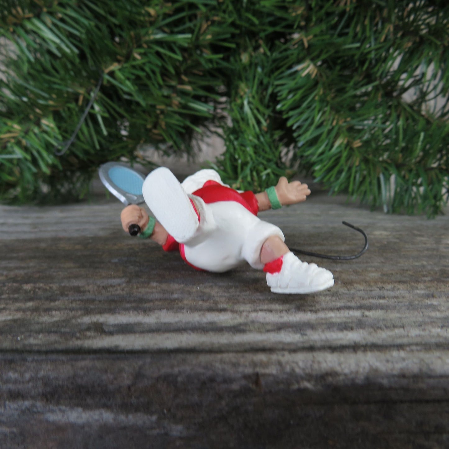 Santa Playing Tennis Ornament Hallmark Love Santa Racquetball Christmas 1988