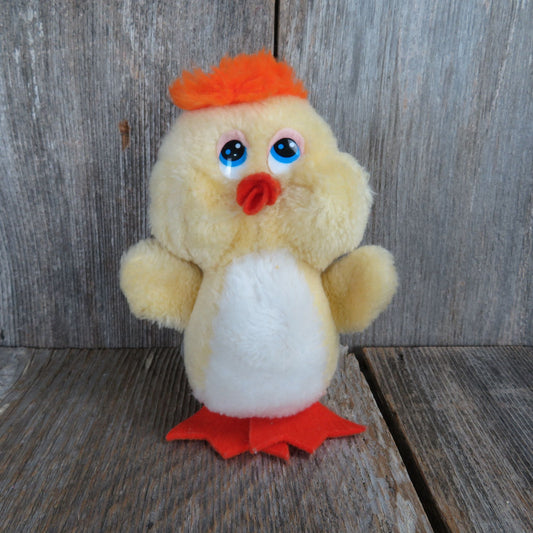 Vintage Yellow Chick Plush Squeaky Rattle Bird Chicken Easter MTY International Taiwan