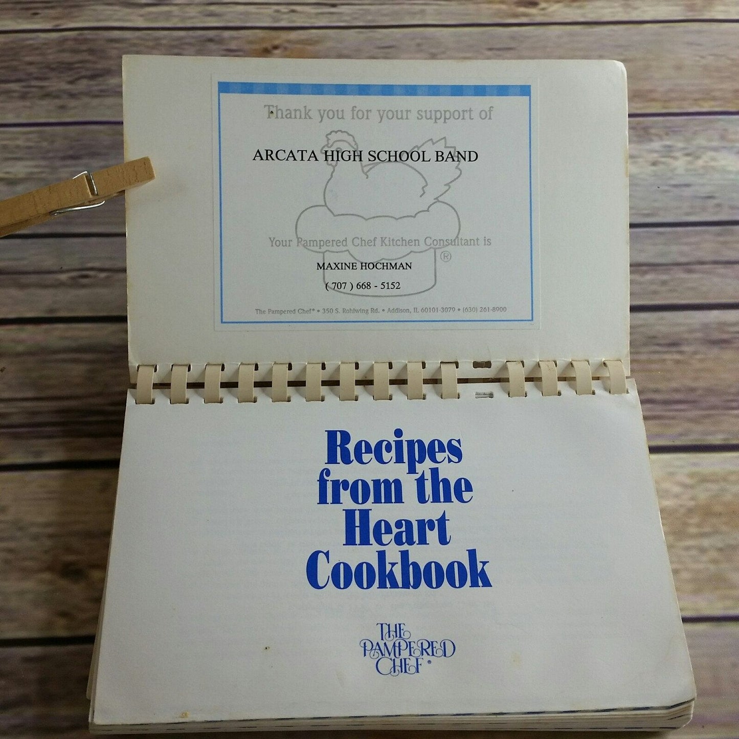 Vintage Cookbook Pampered Chef Recipes from the Heart 1997 Promo Blue Spiral Bound Paperback