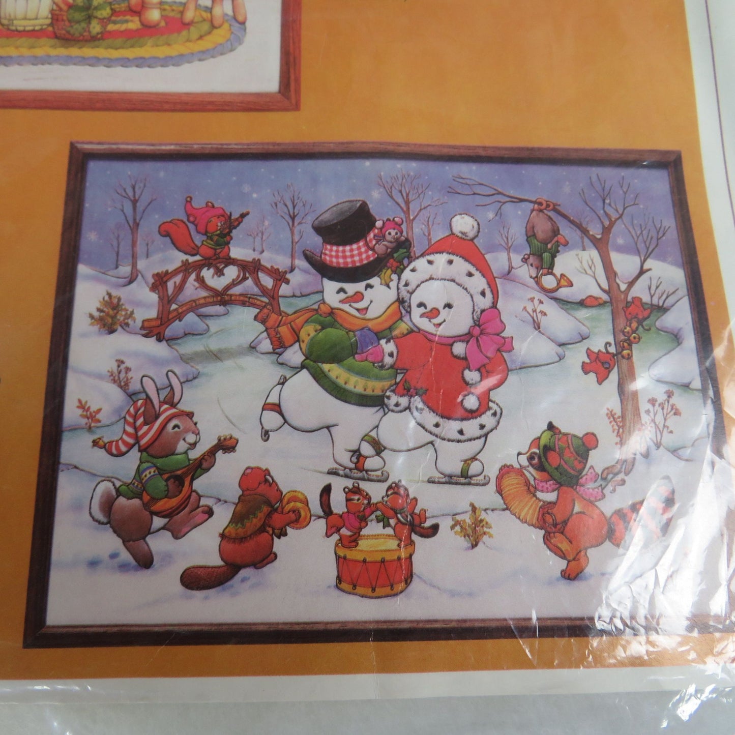 Winter Snowman Quilted Picture Kit Creative Circle Snow Scene Hand Sewing 1984 Christmas