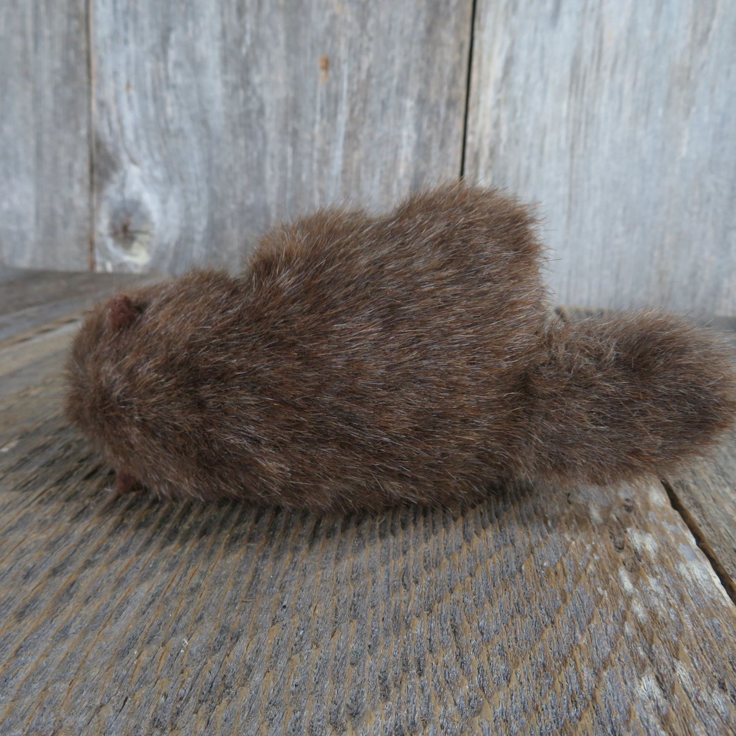 Vintage Otter with Shell Miniature Brown River Sea Stuffed Animal K & M International 1992