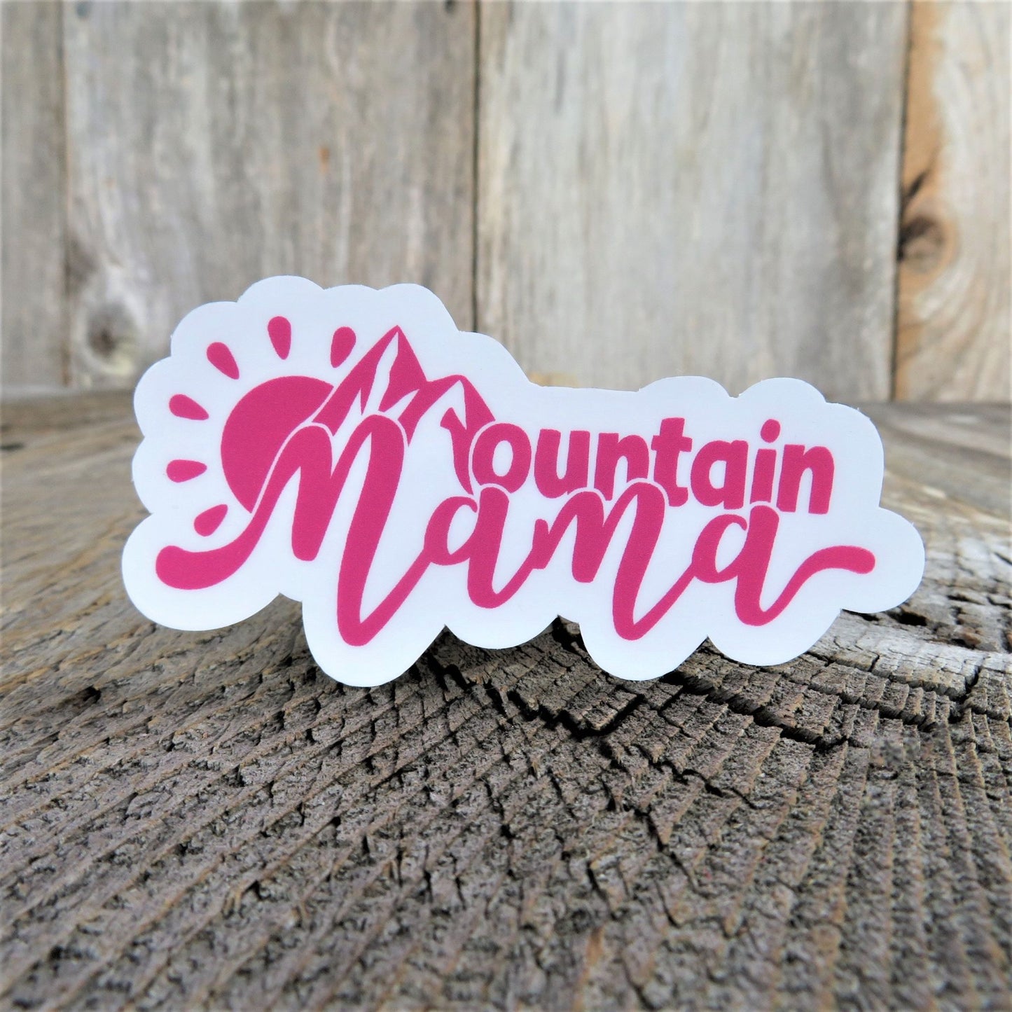 Mountain Mama Sticker Hot Pink Decal Full Color Waterproof Car Water Bottle Laptop