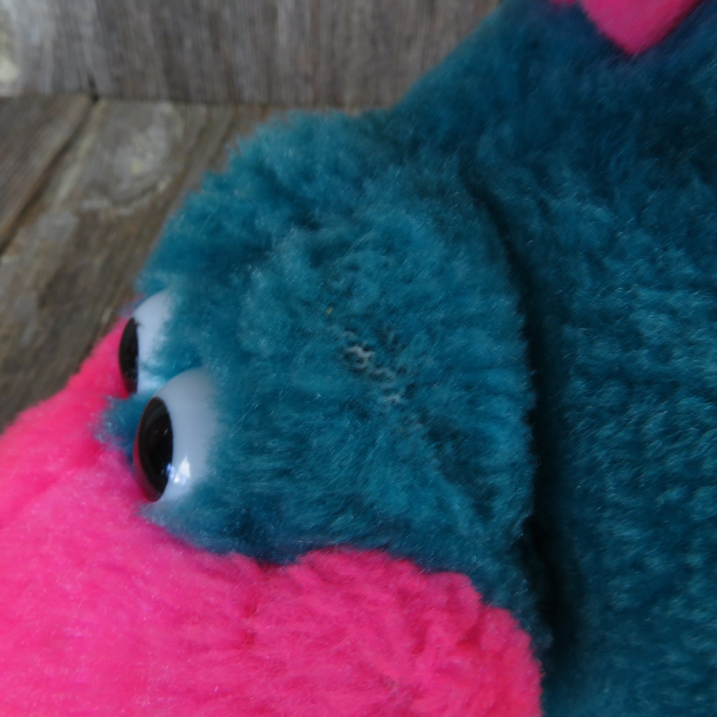 Vintage Dinosaur Plush Teal Green Pink Stegosaurus Cloud 9 Nine Fluorescent Spikes Blue