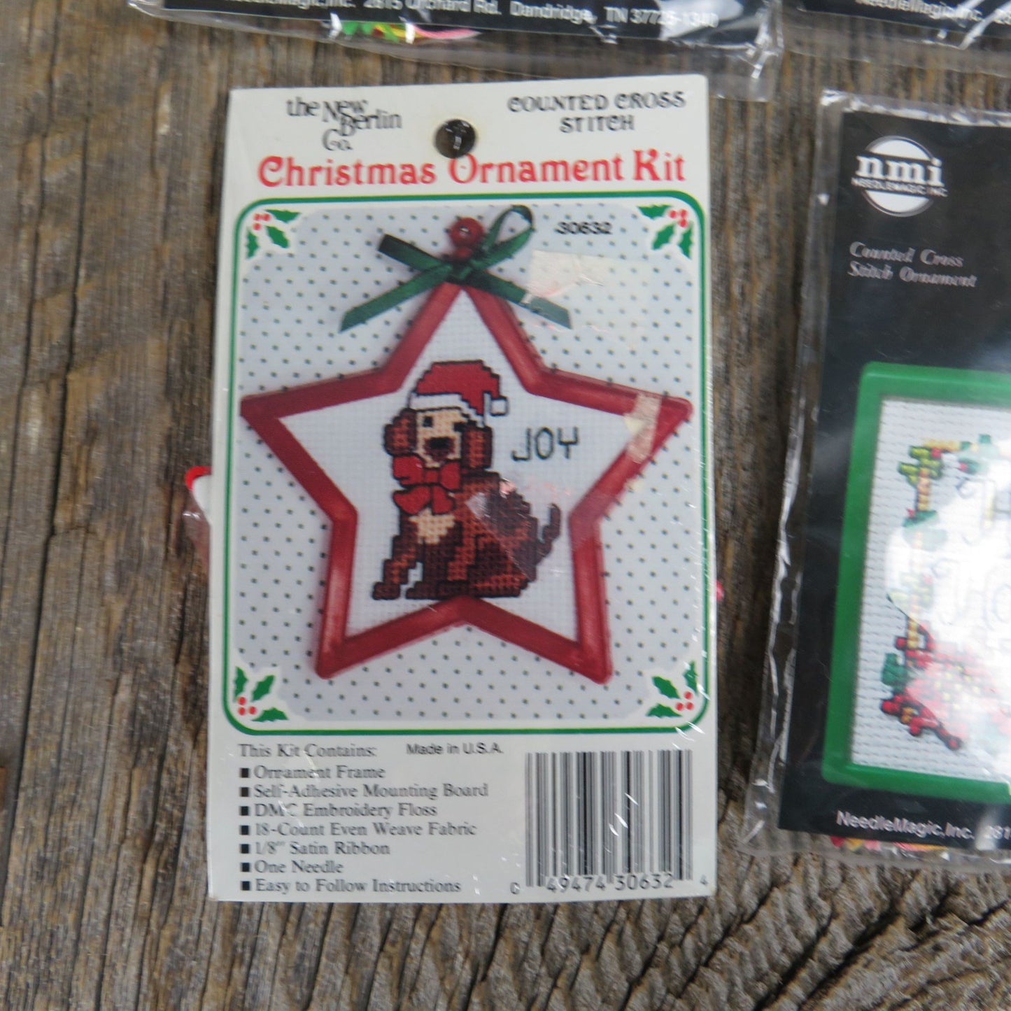 Counted Cross Stitch Ornament Kit Lot Christmas Santa Stitch n