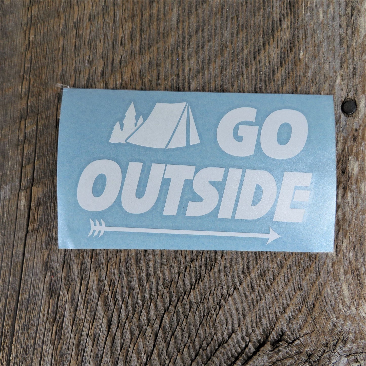 Go Outside Vinyl Decal White Tent Camping Outdoors Lover Car Water Bottle Laptop Adventure Sticker