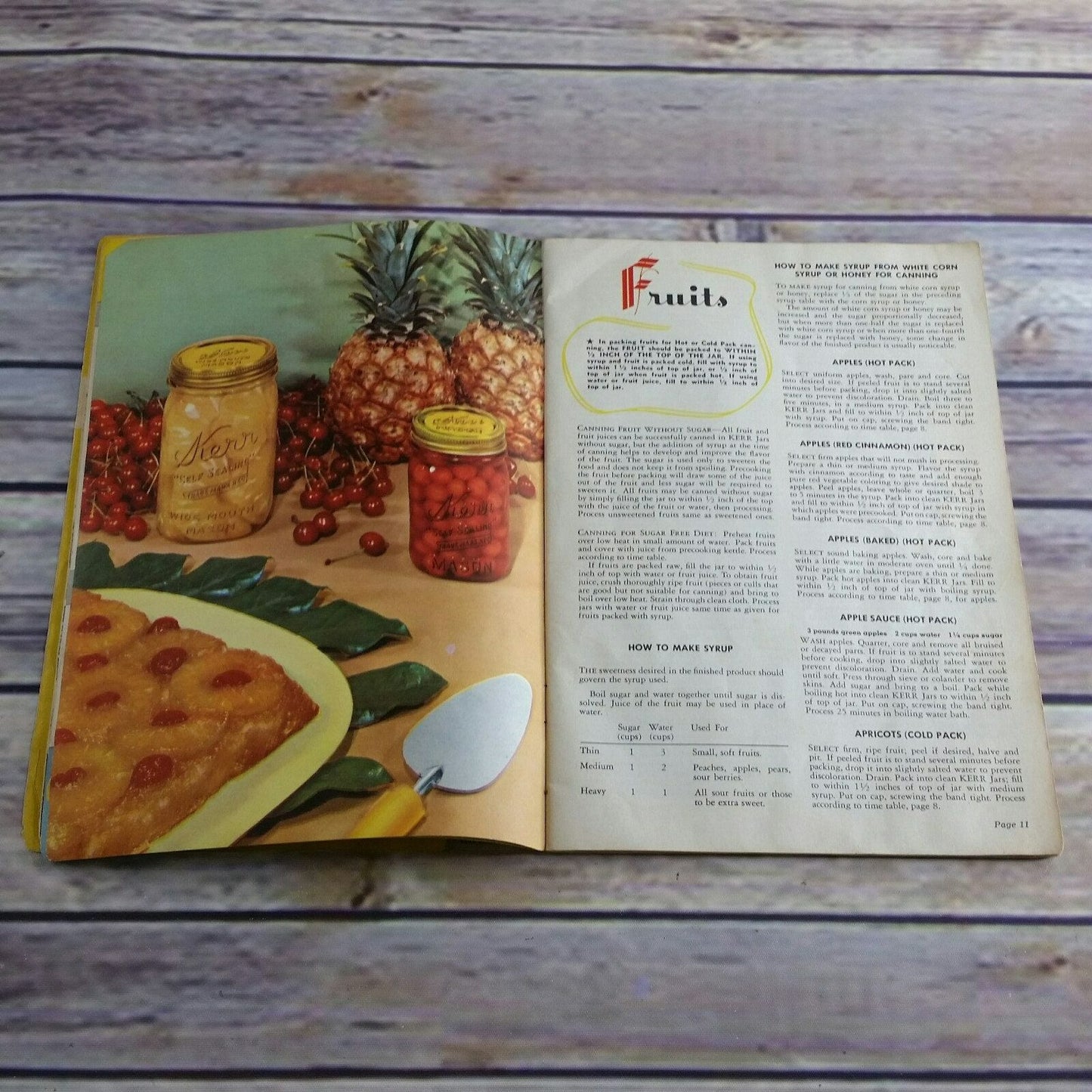 Vintage Kerr Home Canning Book and Freezing Cookbook Recipes Booklet 1950 Paperback Fruit Green Cover
