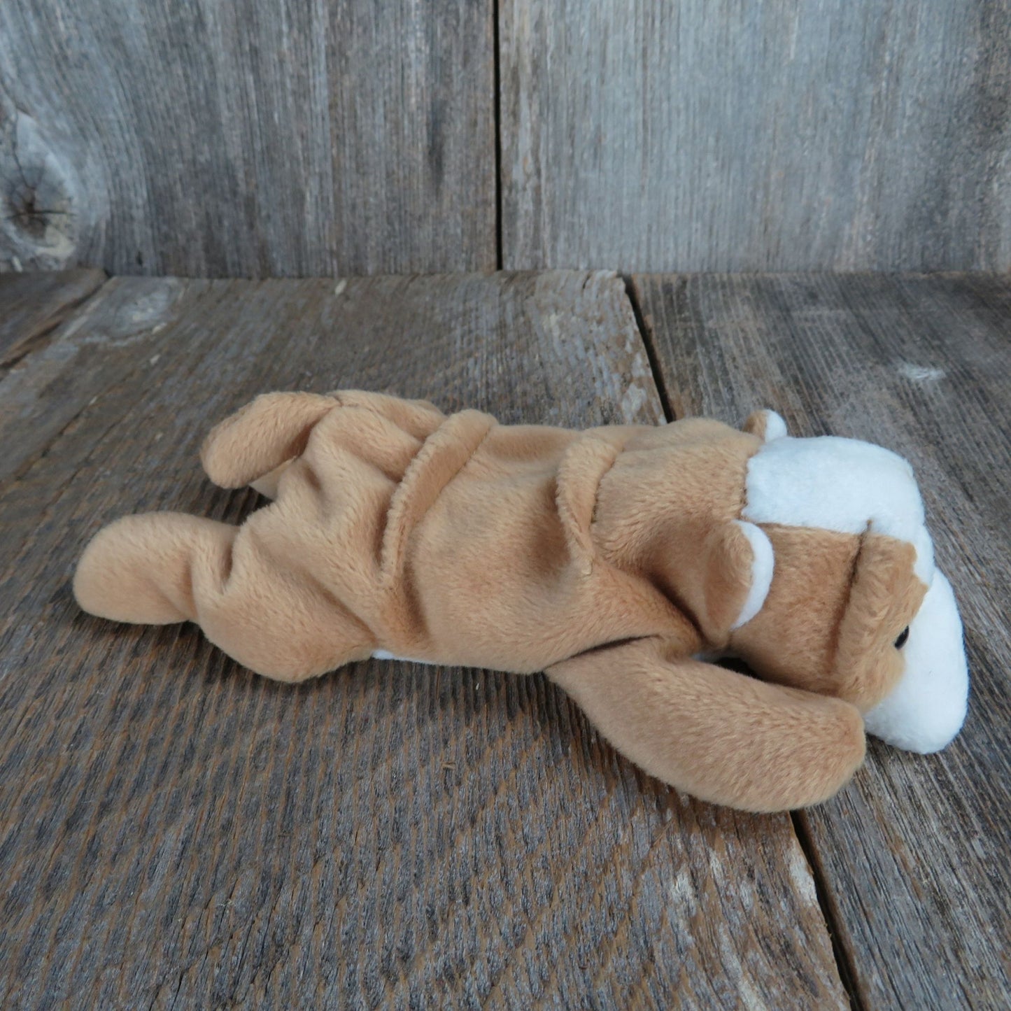 Vintage Bulldog Plush Beanie Baby Dog Wrinkles Ty Bean Bag Stuffed Animal Puppy 1996