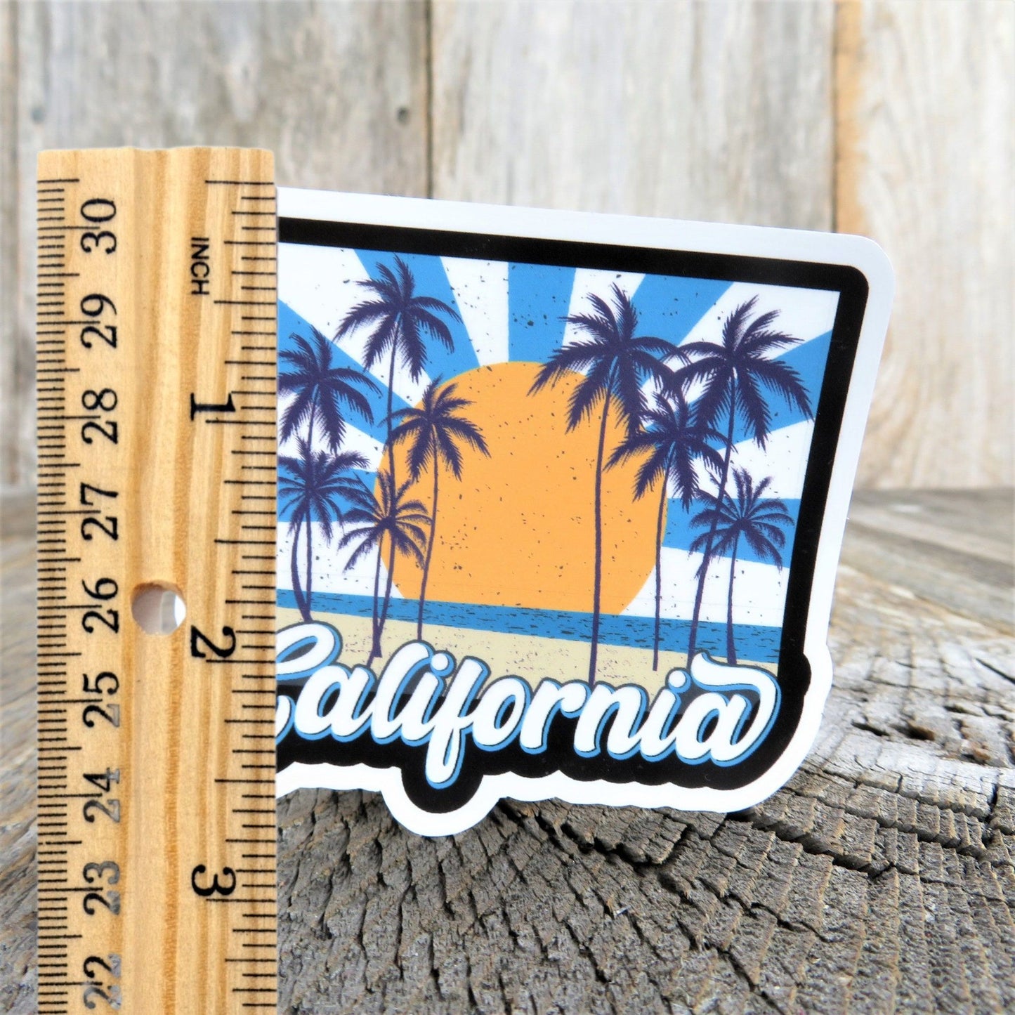 California Beach Sticker Summer Lovers Surfers Palm Trees Waterproof Travel Souvenir Water Bottle Laptop