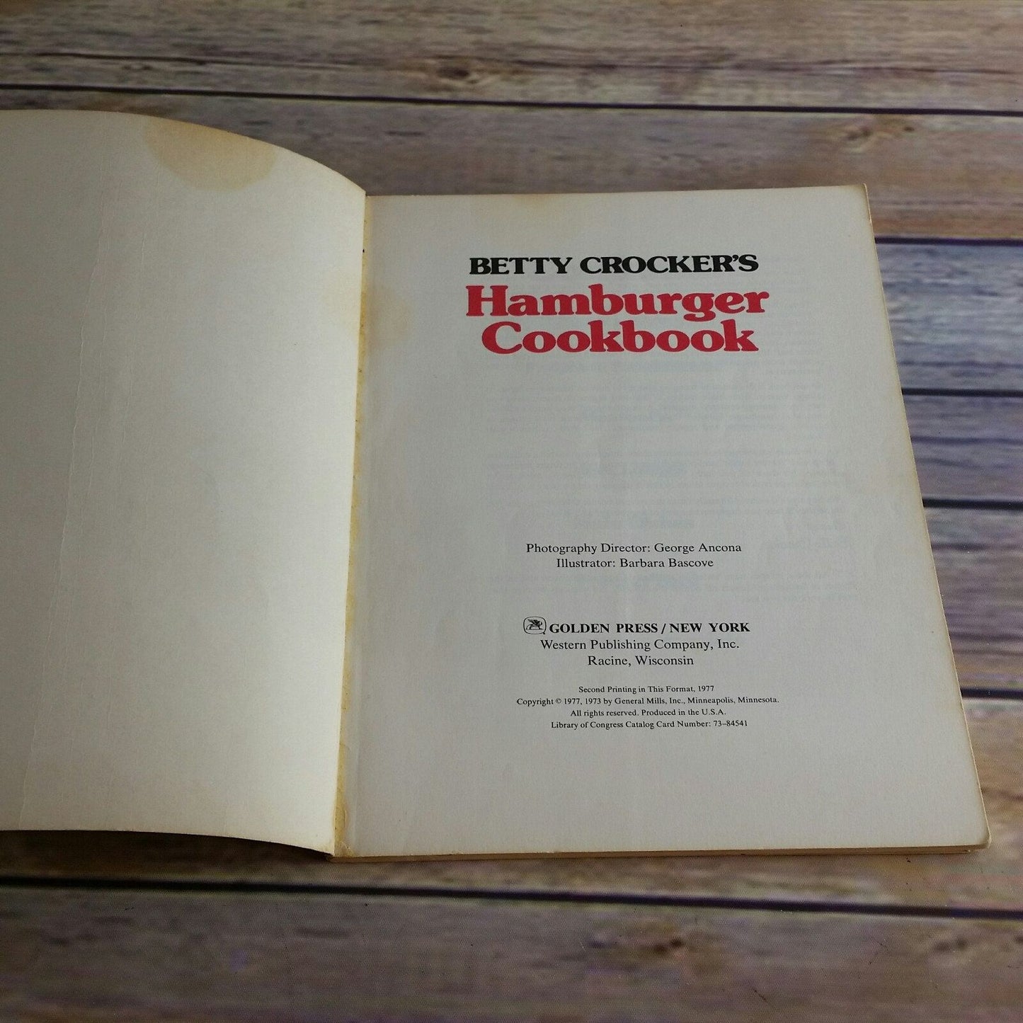 Vintage Cookbook The Hamburger Cookbook 1977 Betty Crocker Hamburger Recipes Golden Press Paperback