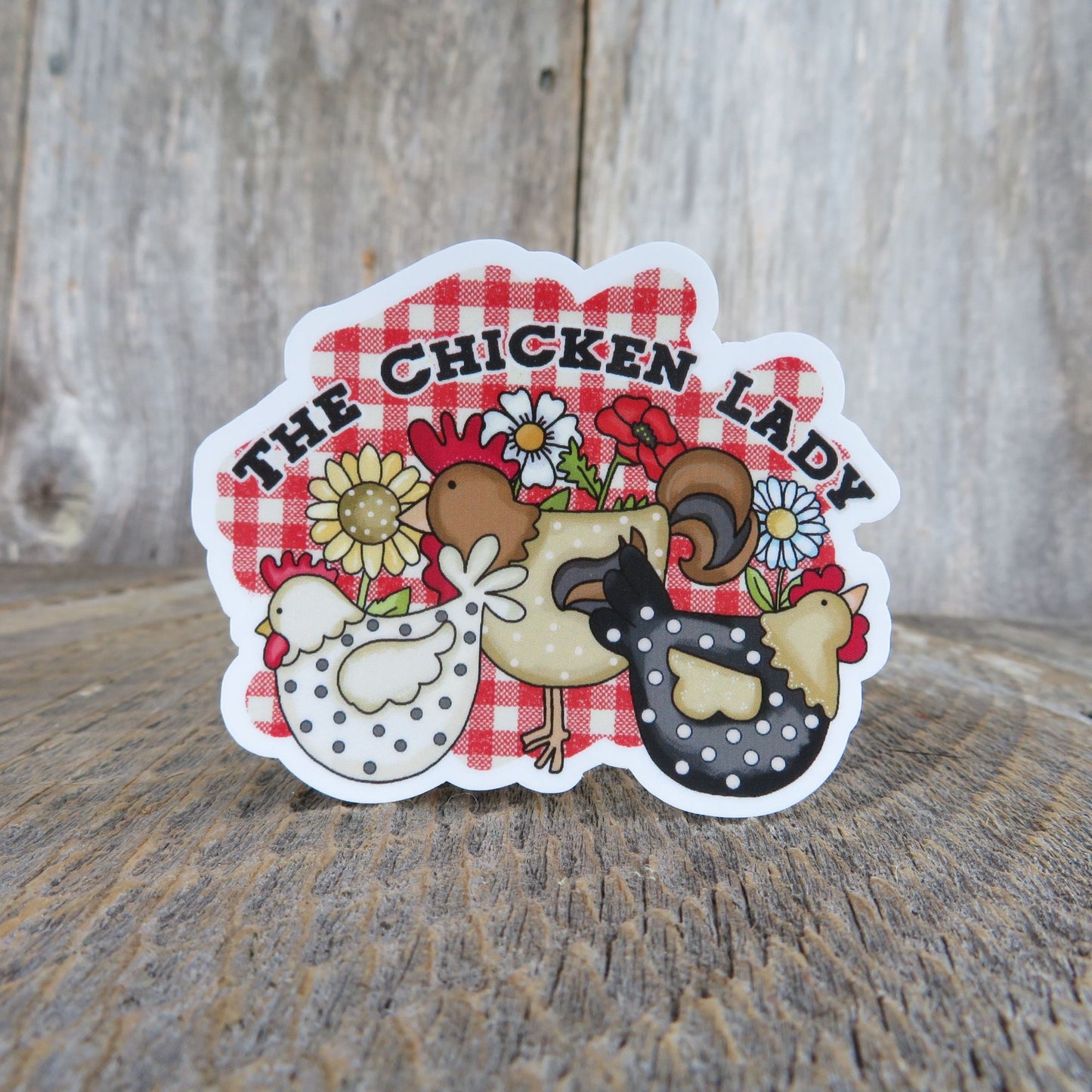 The Chicken Lady Sticker Waterproof Urban Farming Calico Country Style Full Color Raising Chickens