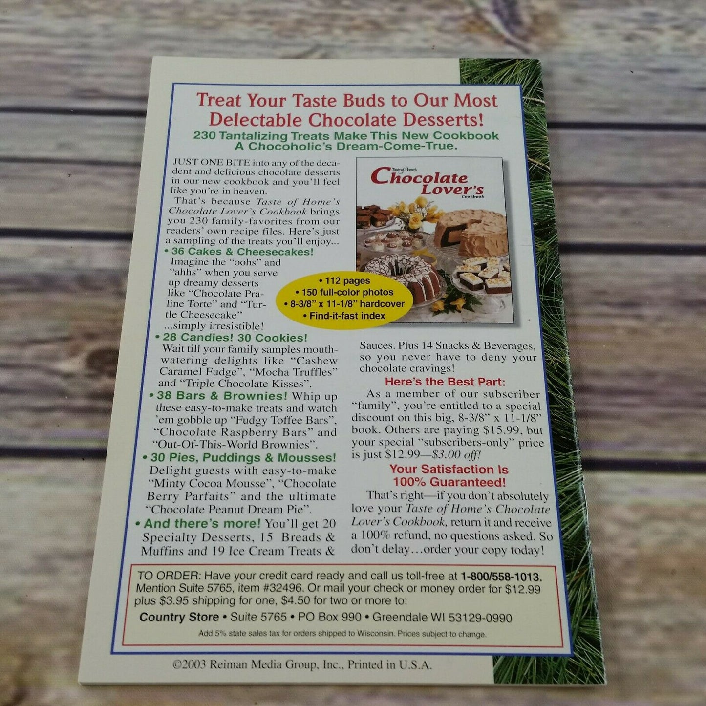 Country Cooking Recipe Cookbook Collection Holiday Recipe 2003 Christmas Booklet Pamphlet