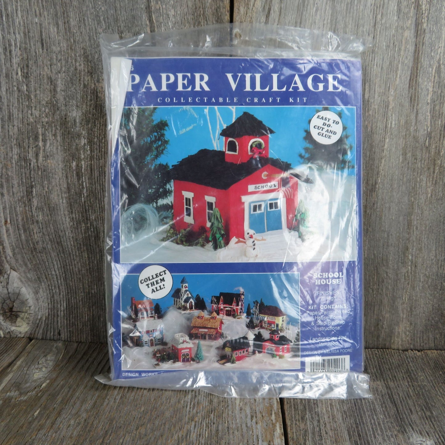 Paper Village Craft Kit Red School House Design Works Crafts Christmas Landscape
