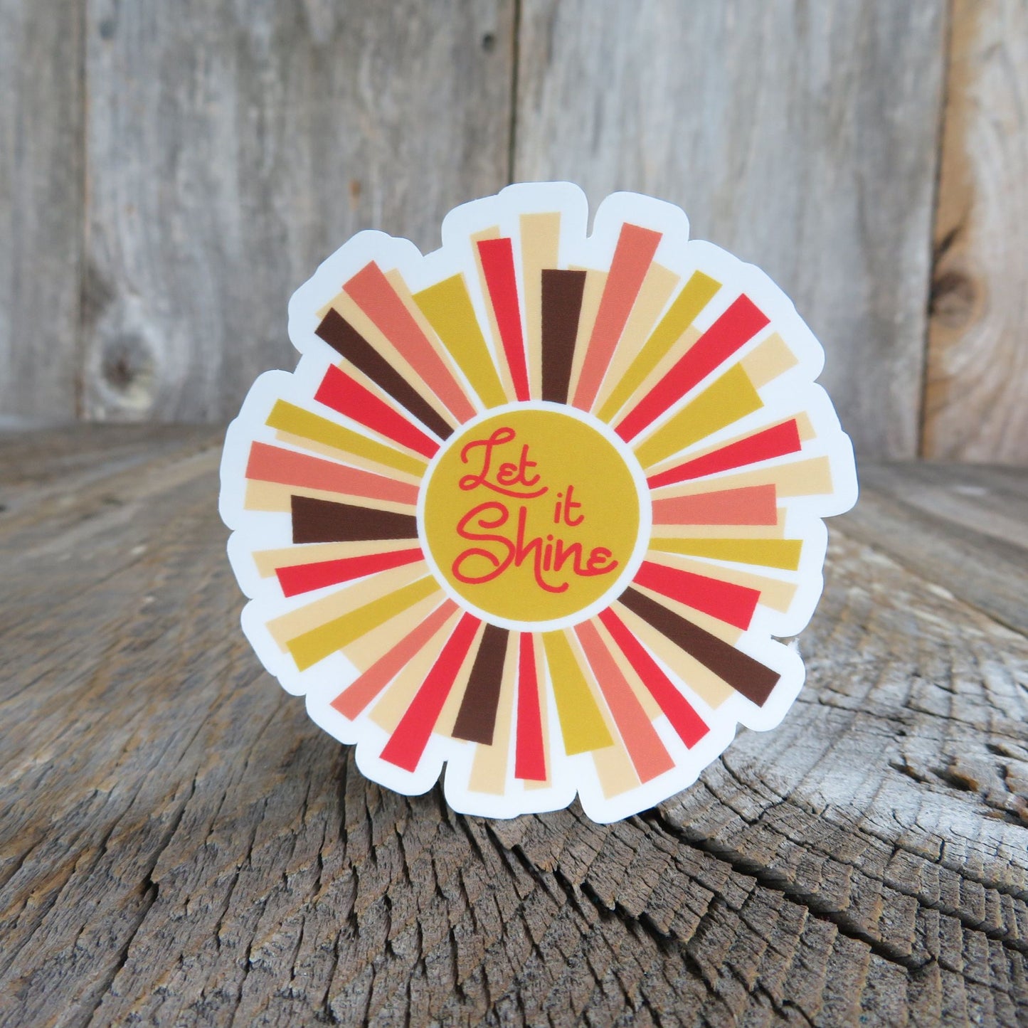 Let It Shine Sticker Sunshine Retro BoHo Positive Saying Full Color Waterproof Sun