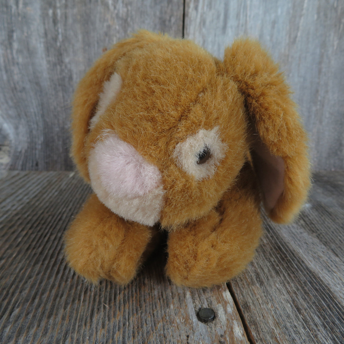 Vintage Bunny Plush Rabbit Brown Tan Laying Stuffed Animal Easter – At ...
