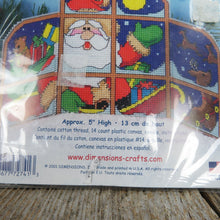Load image into Gallery viewer, Vintage Santa Claus Counted Cross Stitch Kit Whimsies Dimensions Christmas Window 72741