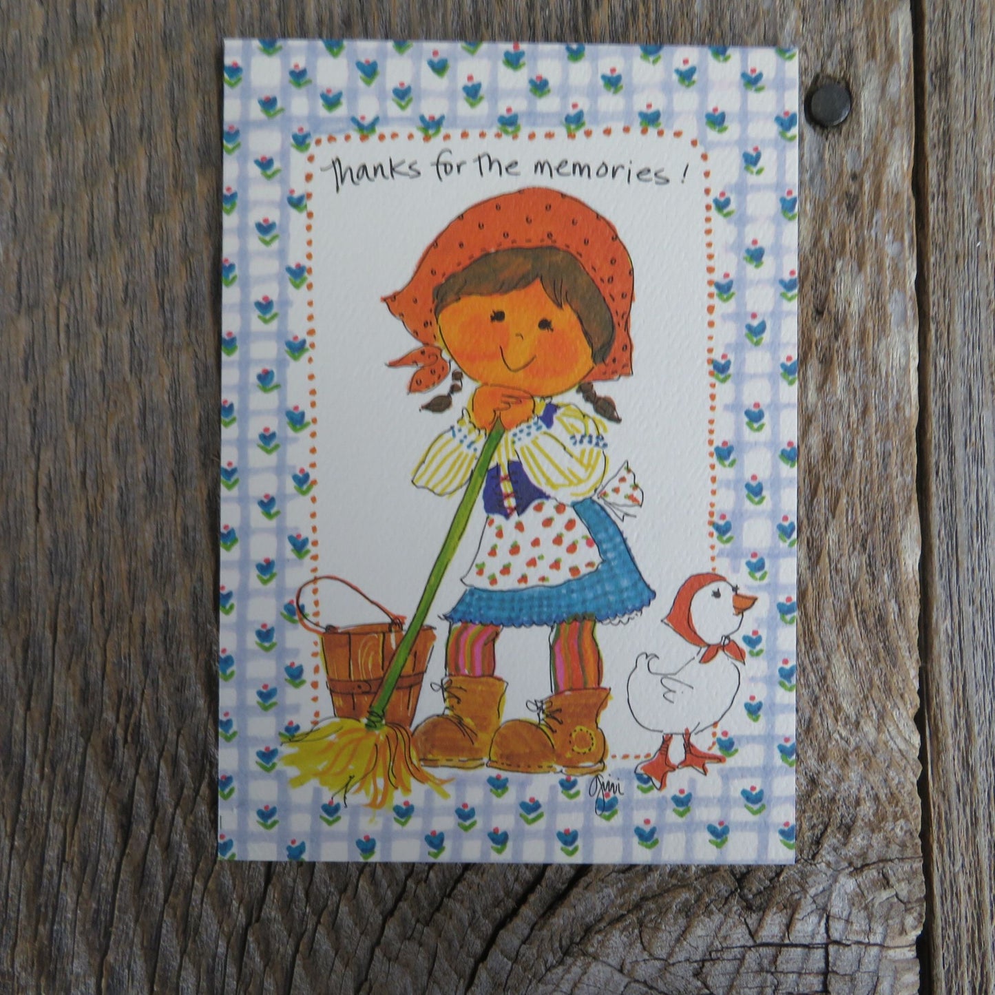 Vintage Note Cards Thanks for the Memories Girl Charming Notes Cute ABC of Switzerland Inc