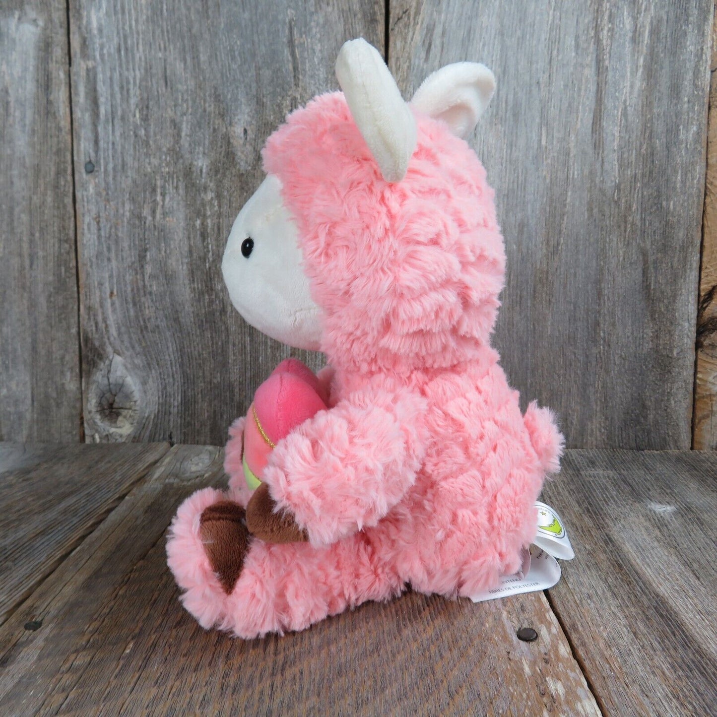 Pink Alpaca Plush Llama w Heart Stuffed Animal Animal Adventure Valentine 2021