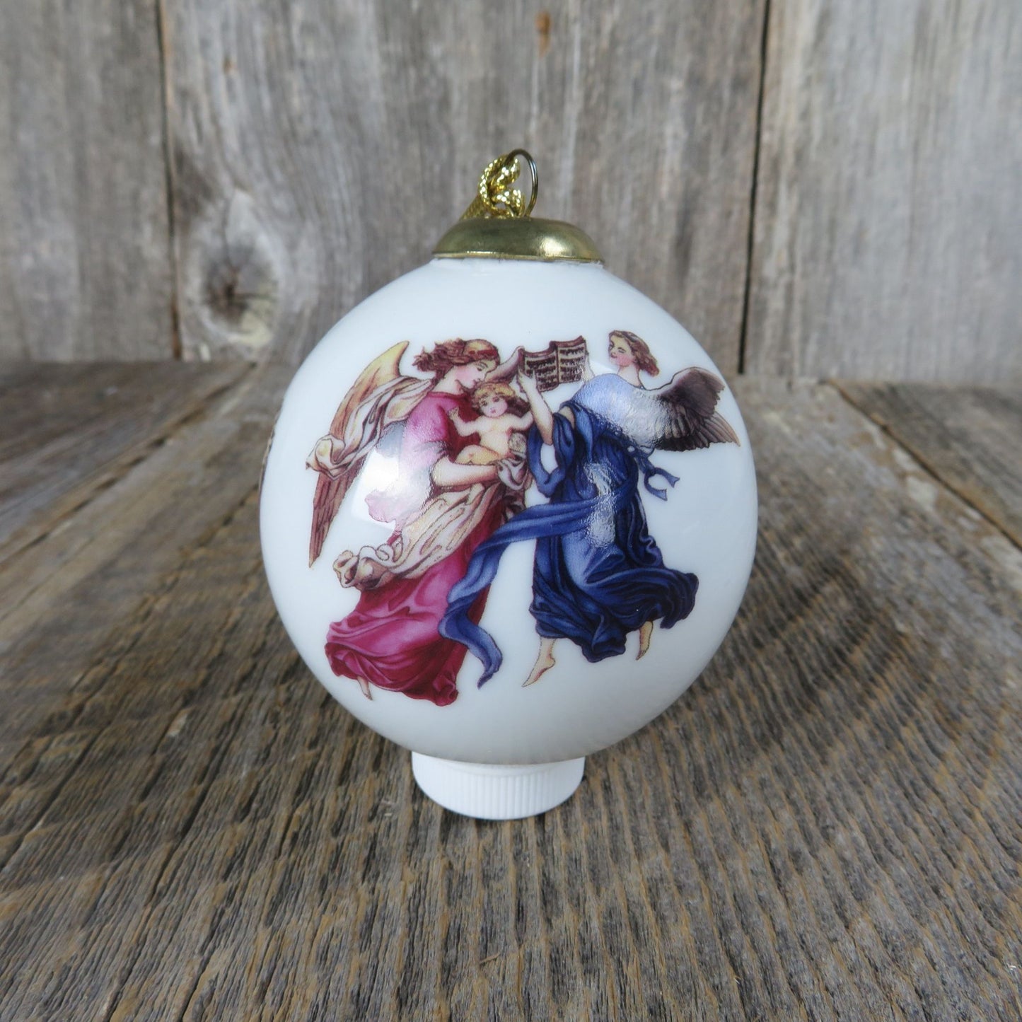 Angels Porcelain Ball Ornament Reutter Porzellan Germany White Pink Blue