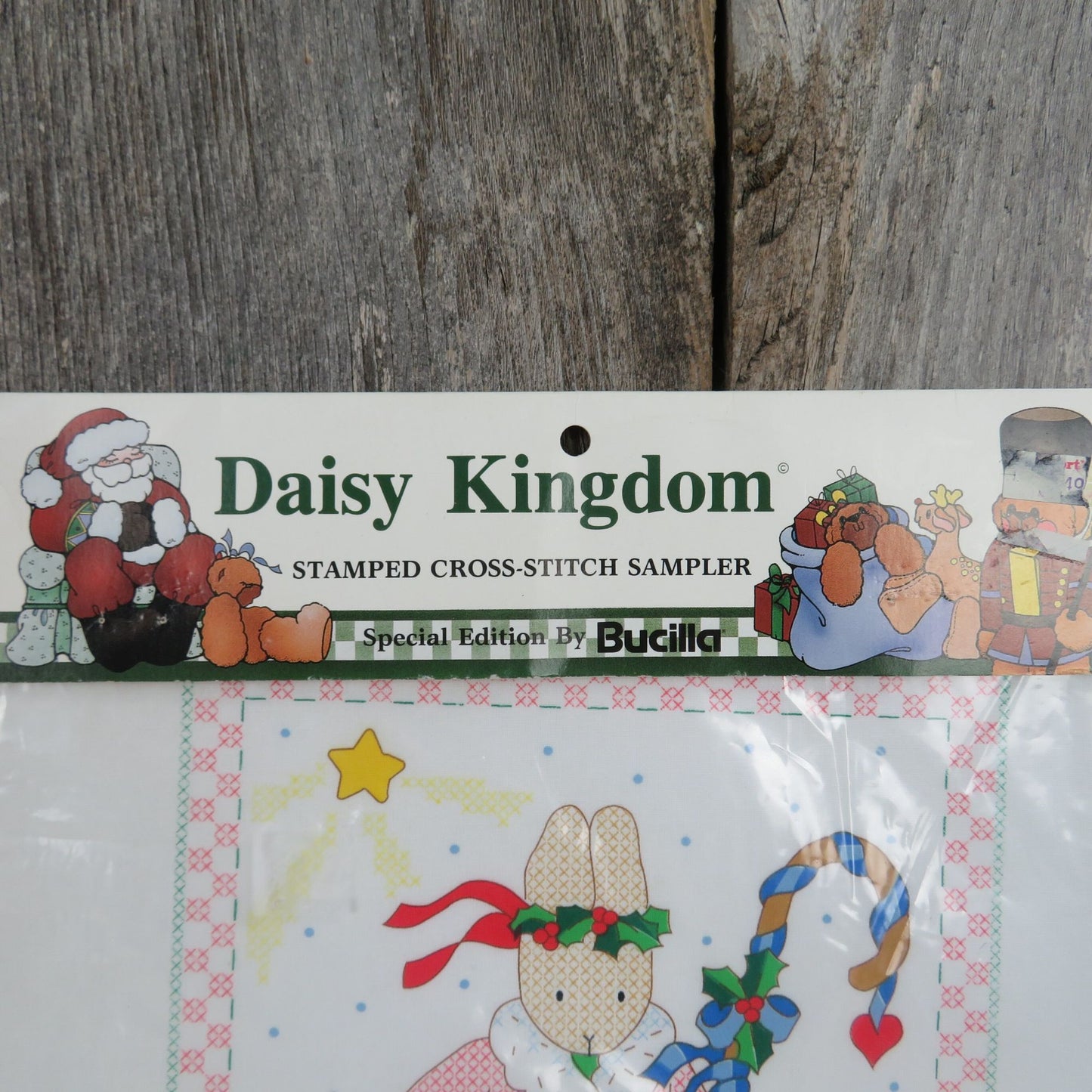 Daisy Kingdom Stamped Cross Stitch Fabric Bunny Shepherd Sheep Duck 1992 Bucilla 63442