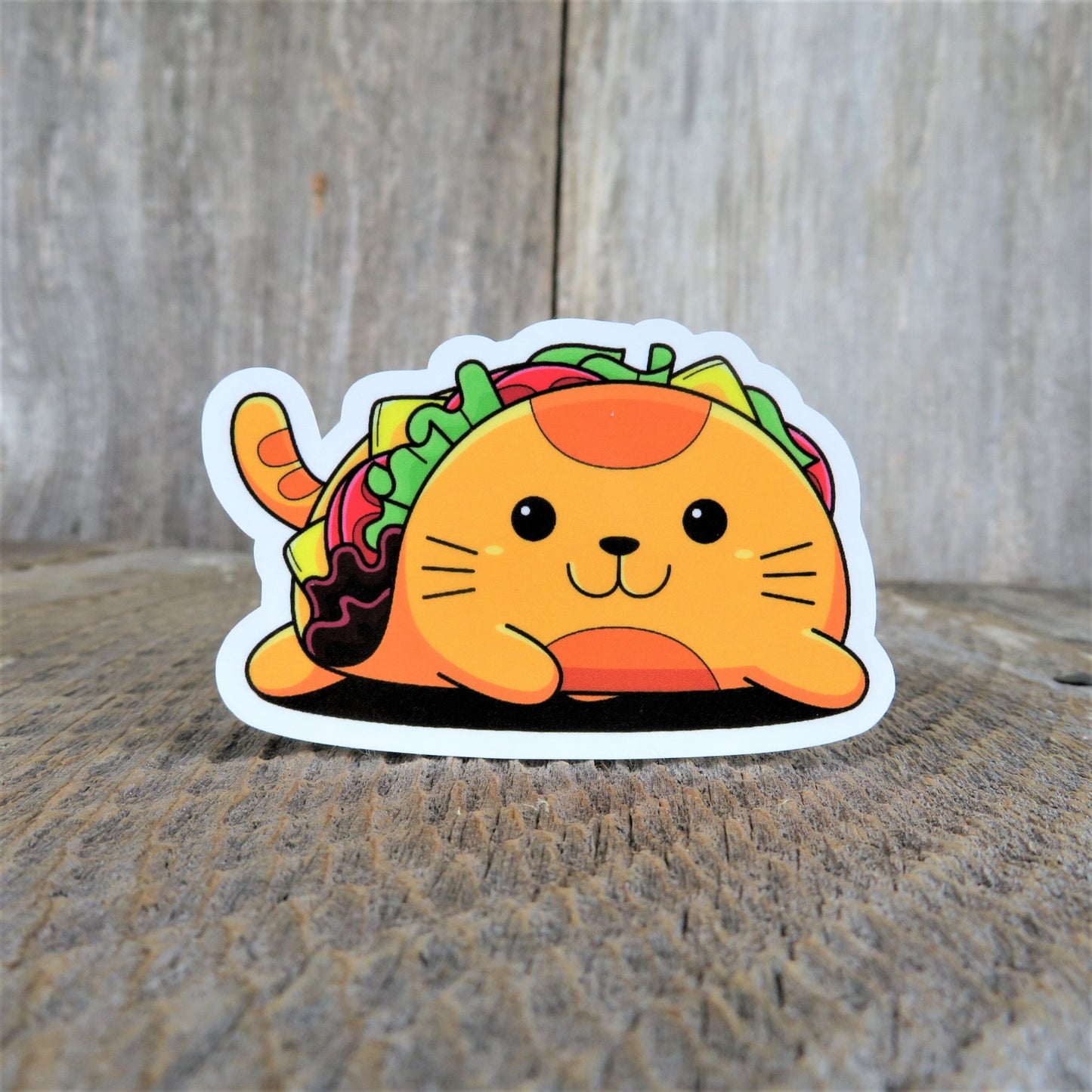 Taco Cat Sticker Funny Full Color Waterproof Cat Lover Taco Tuesday Humor Sticker