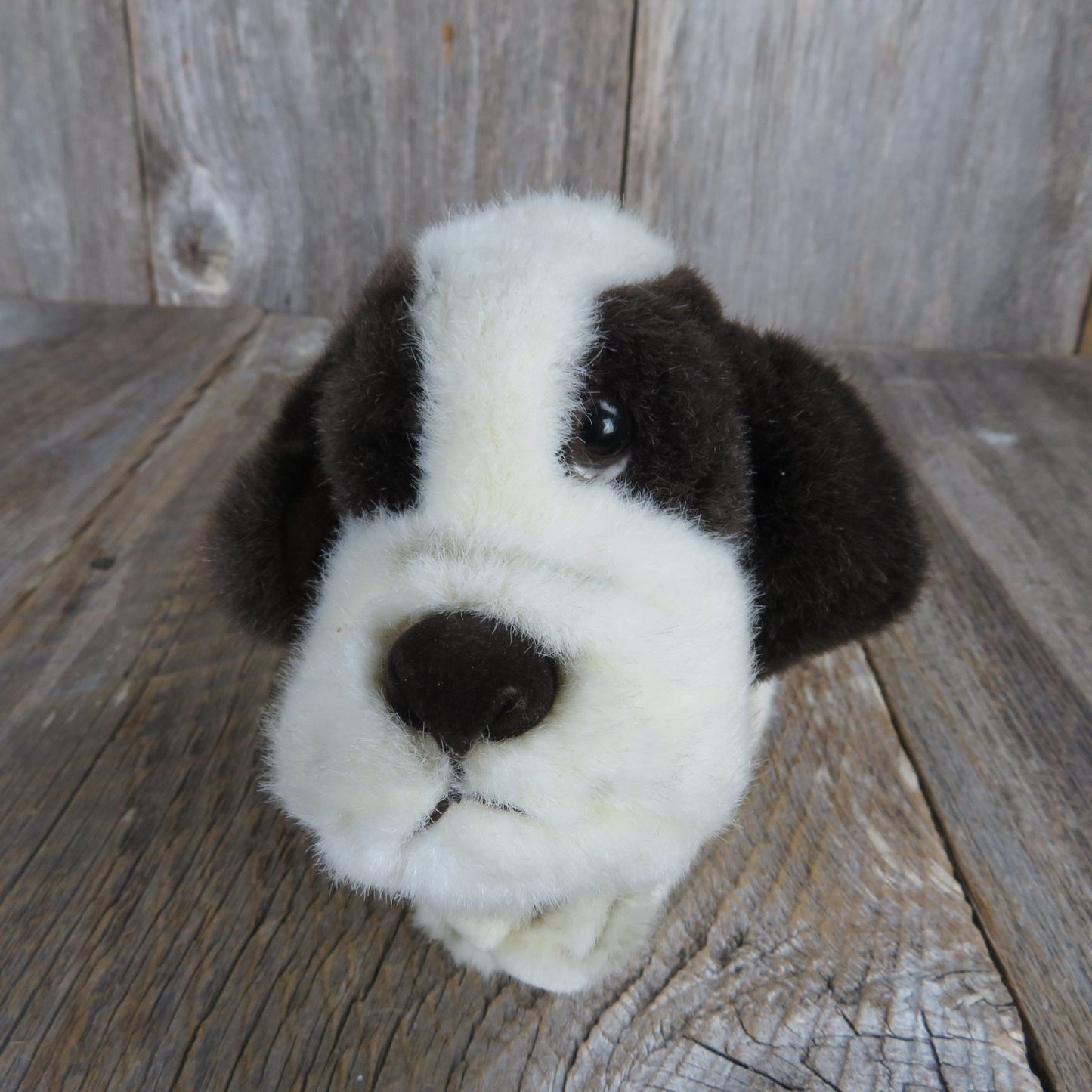 Vintage Dog Puppy Plush Gaucho Brown Cream St Bernard Russ Stuffed Animal Weighted Bean Bag