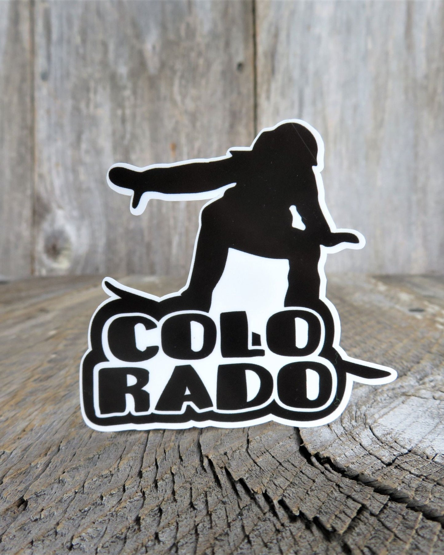 Colorado Snowboarding Silhouette Sticker Block Letters Outdoor Ski Winter Sports Souvenir Waterproof Travel Water Bottle Laptop
