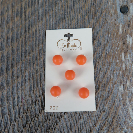 Peach Orange Ball Buttons La Mode Vintage size 16 or 3/8th inch # 1804 Made in Japan
