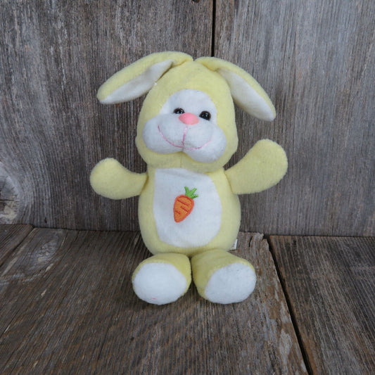 Vintage Yellow Bunny Plush Rabbit Carrot Stuffed Animal Easter King Plush 2002