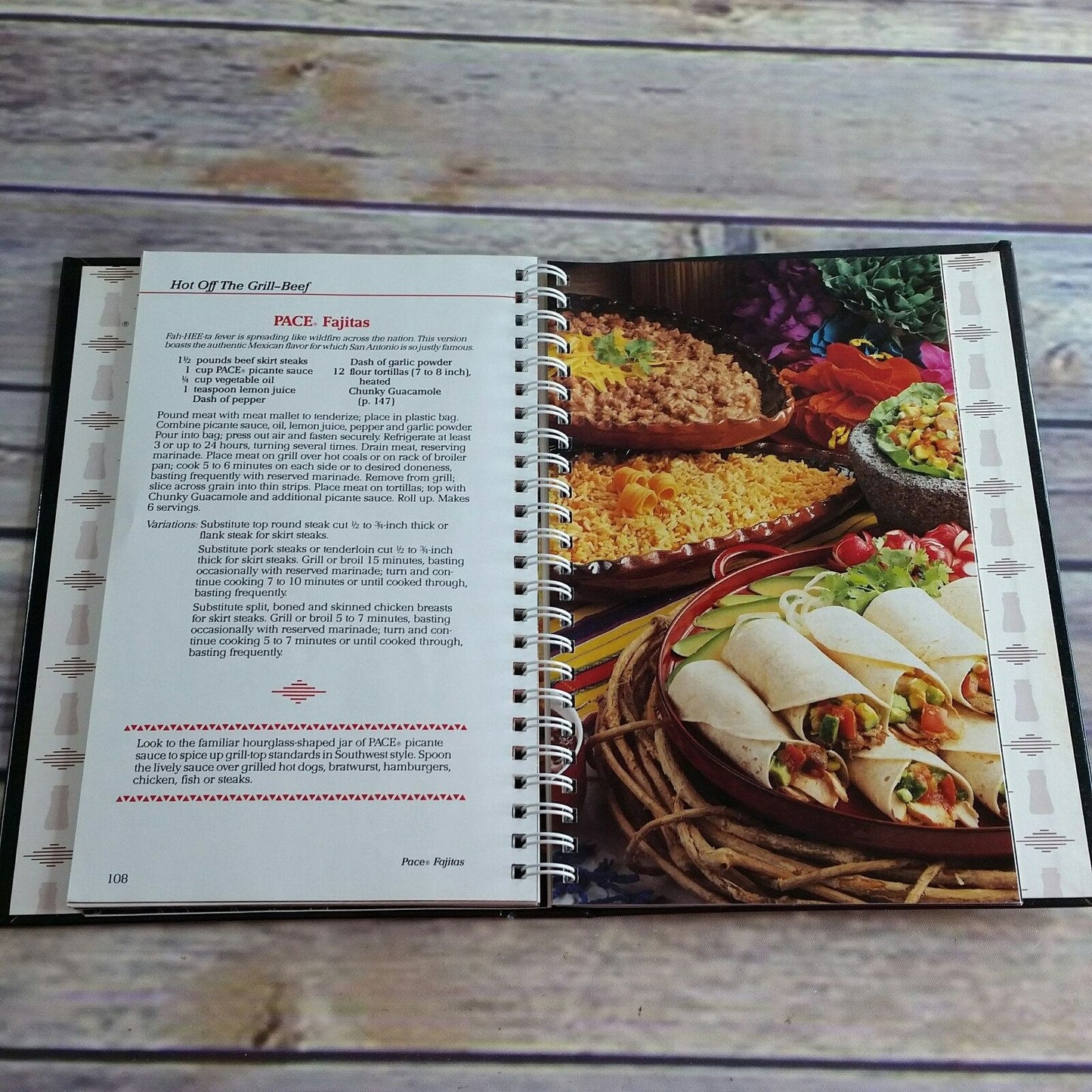 Vintage Cook Book Pace Picante Sauce Recipes 1987 Hardcover Spiral Promo Recipes 40th Anniversary Recipe Collection Tex Mex Cooking