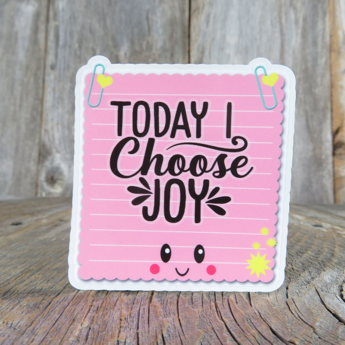 Today I Choose Joy Sticker Kawaii Post It Note Waterproof Pink Full Color Positive Saying