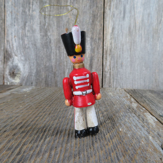 Vintage Wooden Toy Soldier Ornament Christmas Red Black