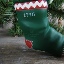 Load image into Gallery viewer, Vintage Teddy Bear Santa Stocking Ornament Filled with Memories Hallmark 1996 Dated