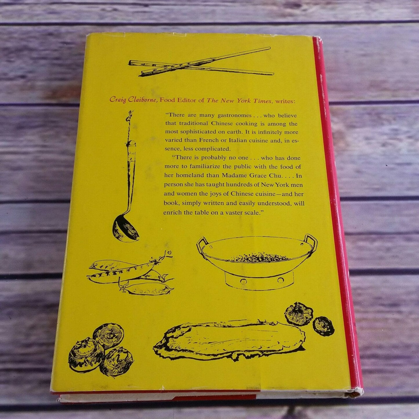 Vintage Cookbook The Pleasures of Chinese Cooking 1962 Hardcover Dust Jacket Grace Zia Chu Sixth Printing Chinese Recipes Food