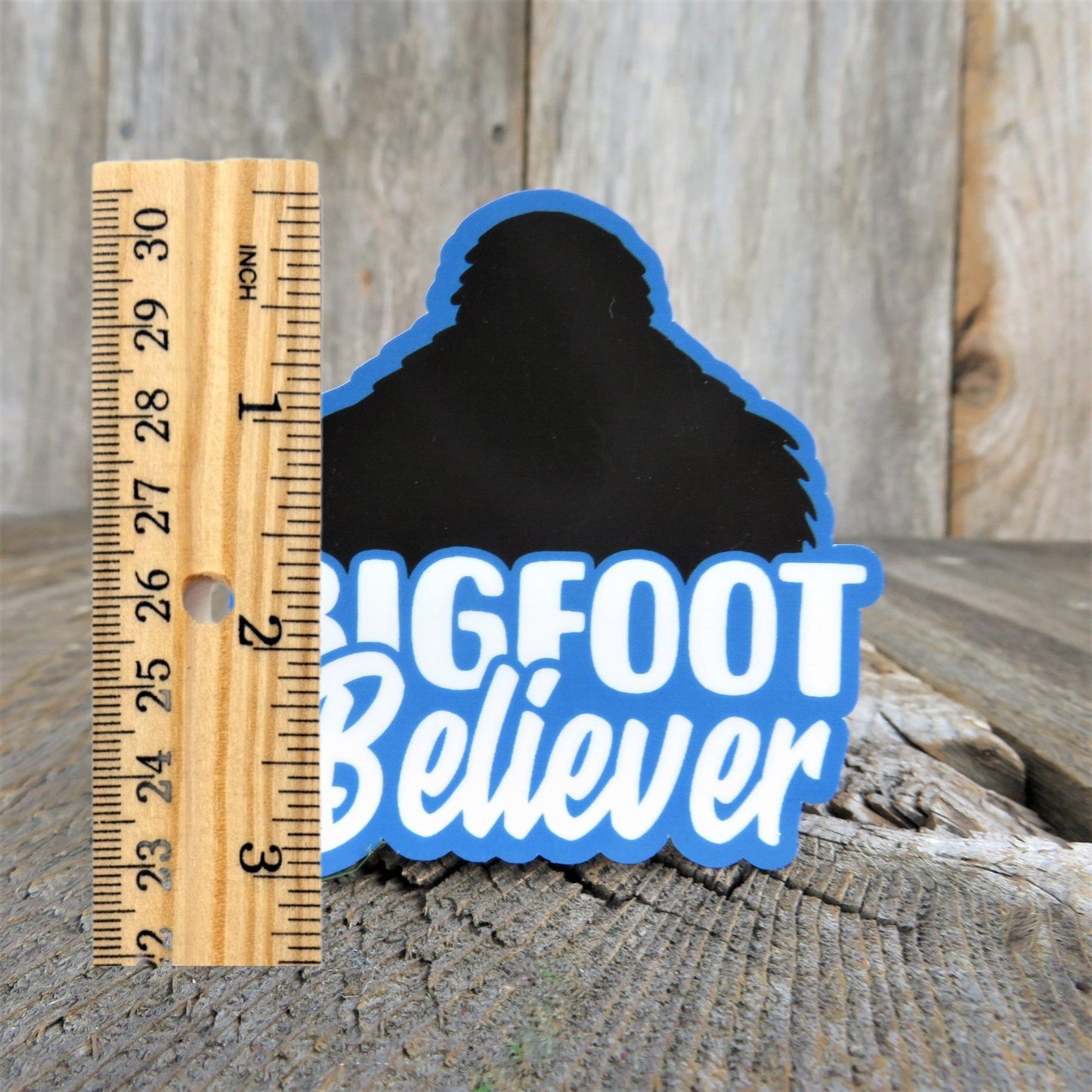 Bigfoot Believer Sticker Blue Black Outdoors Waterproof Water Bottle Laptop Sticker