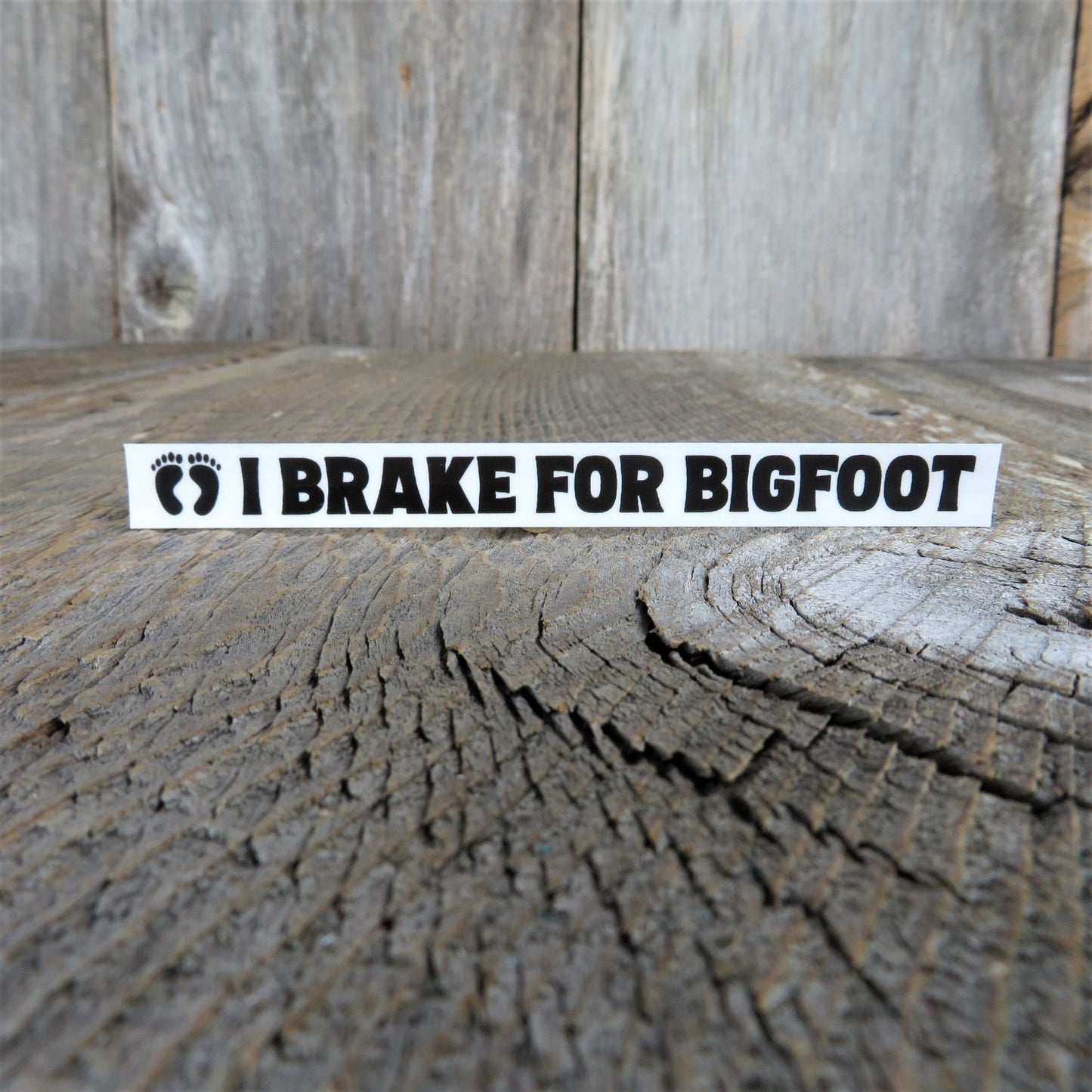 I Brake For Bigfoot Sticker Outdoor Life Nature Adventure Seeker Waterproof Travel Water Bottle Laptop