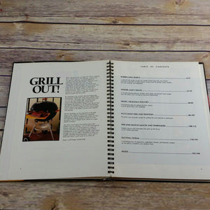 Vintage Cookbook Weber Grill Out Barbecue Recipes Charcoal Grill 1990 Hardcover Spiral Bound Beef Pork Lamb Poultry Fish Marinades