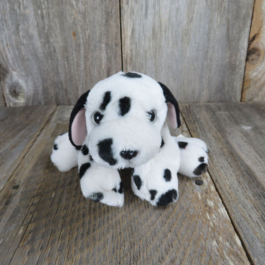 Dalmatian Dog Plush Squeaker Toy White Black Spots Polka Dots Bean Bag Stuffed Animal Weighted