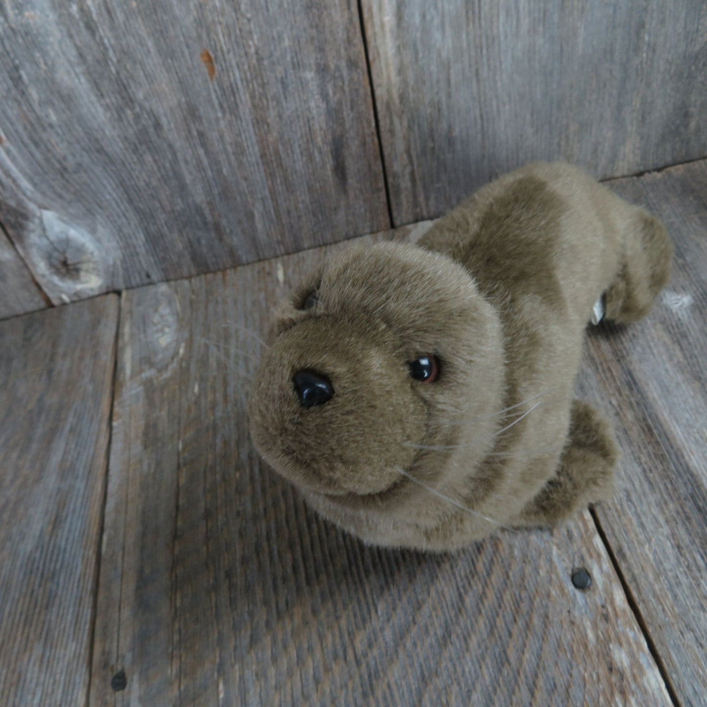 Vintage Seal Plush Sea Lion Brown Stuffed Animal K & M International 1995