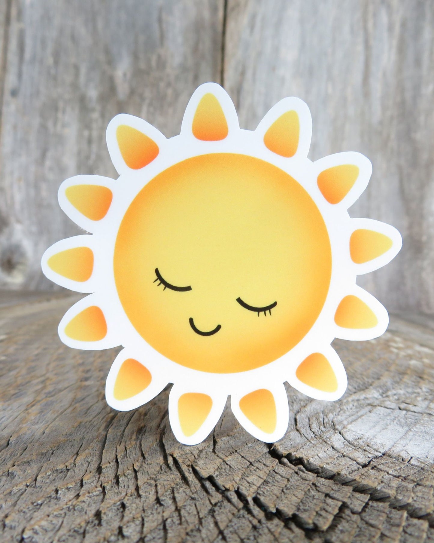 Sleeping Sun Sticker Waterproof Cute Sunshine Full Color Water Bottle Lap Top