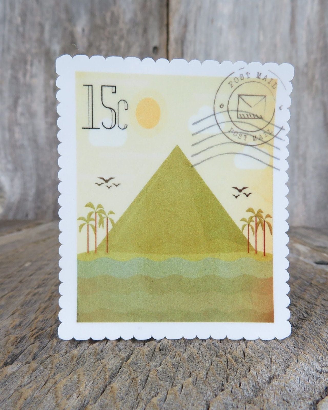 Egypt Postal Stamp Sticker Pyramid Waterproof Travel Souvenir Water Bottle Laptop